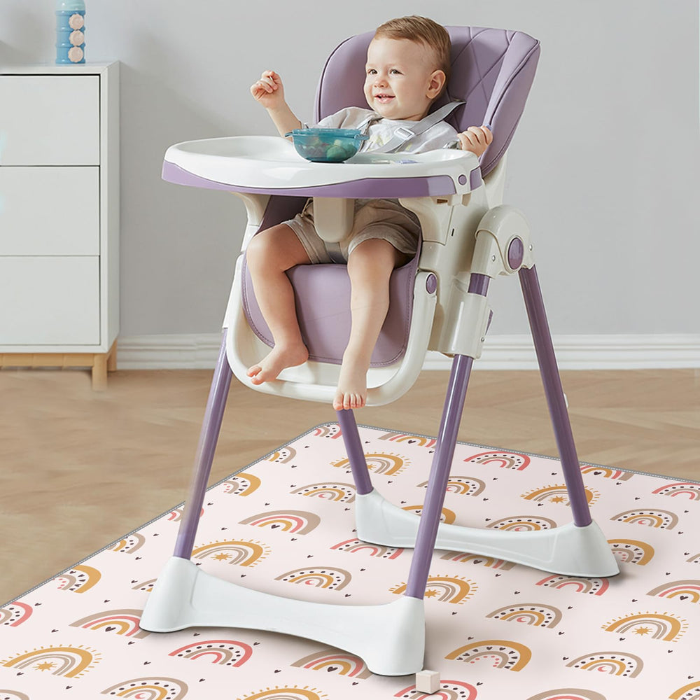Easy-clean, machine-washable splash mat for busy homes.