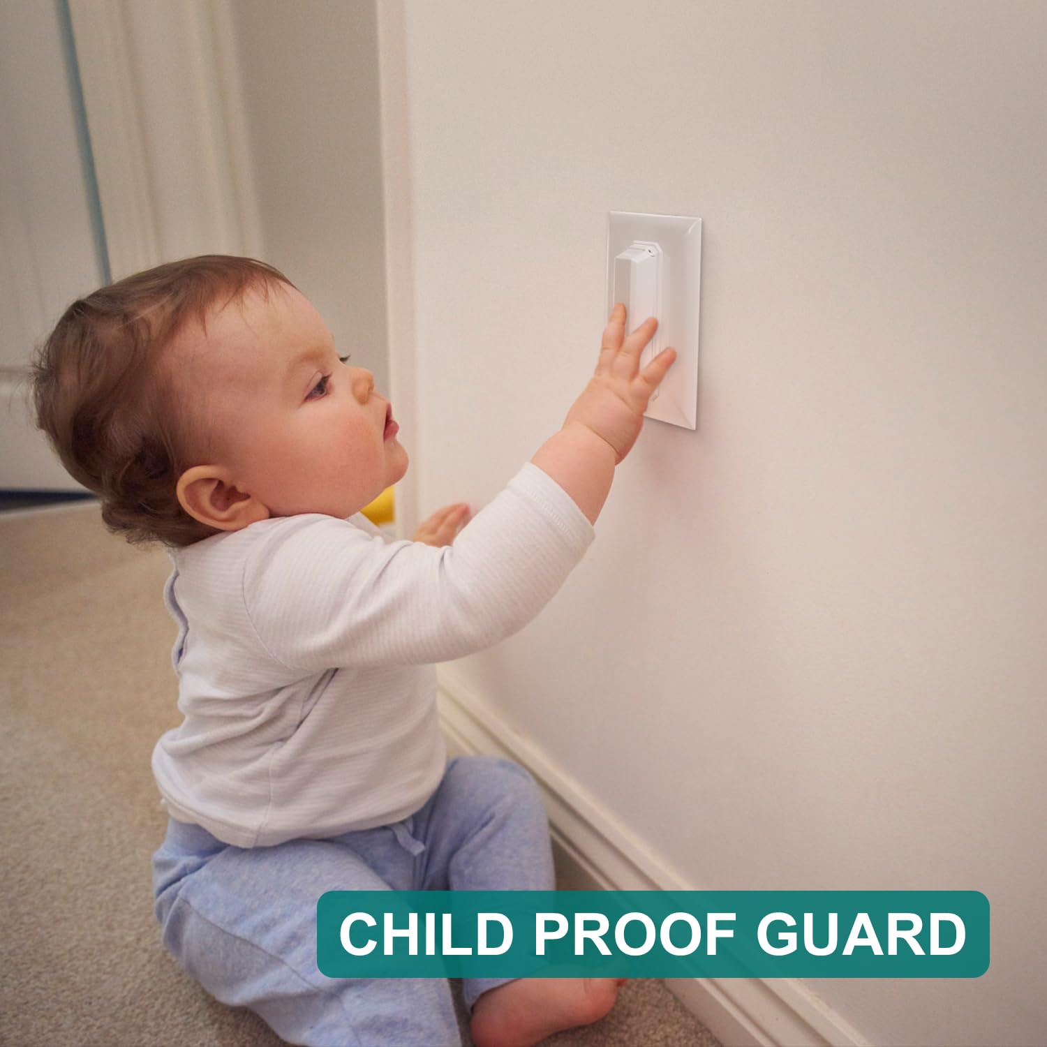 Install-ready design with screws aligns over the wall plate for quick setup.