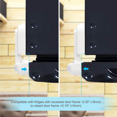 CLYMENE fridge seal compatibility illustration for various door frames and gaps.