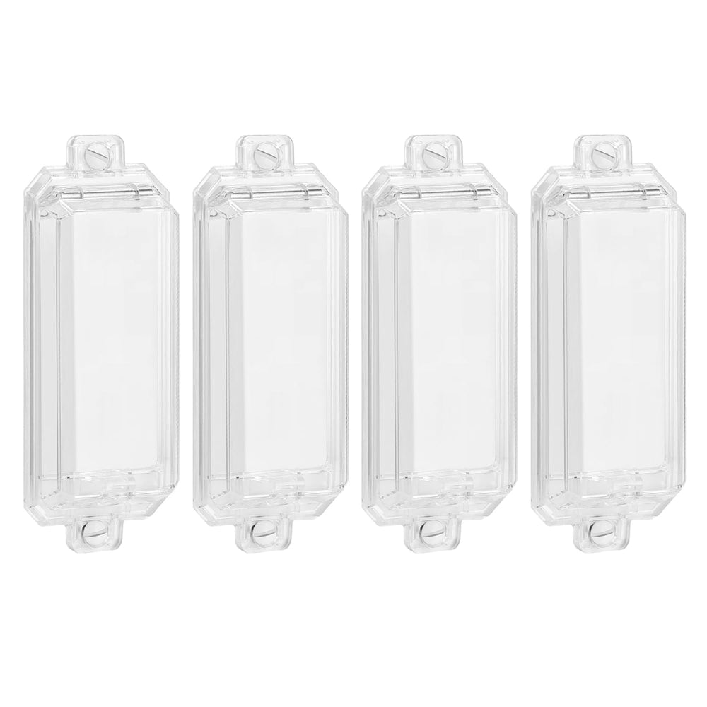 CLYMENE light switch cover guard clear front view showing child-proof protection for rocker switches.