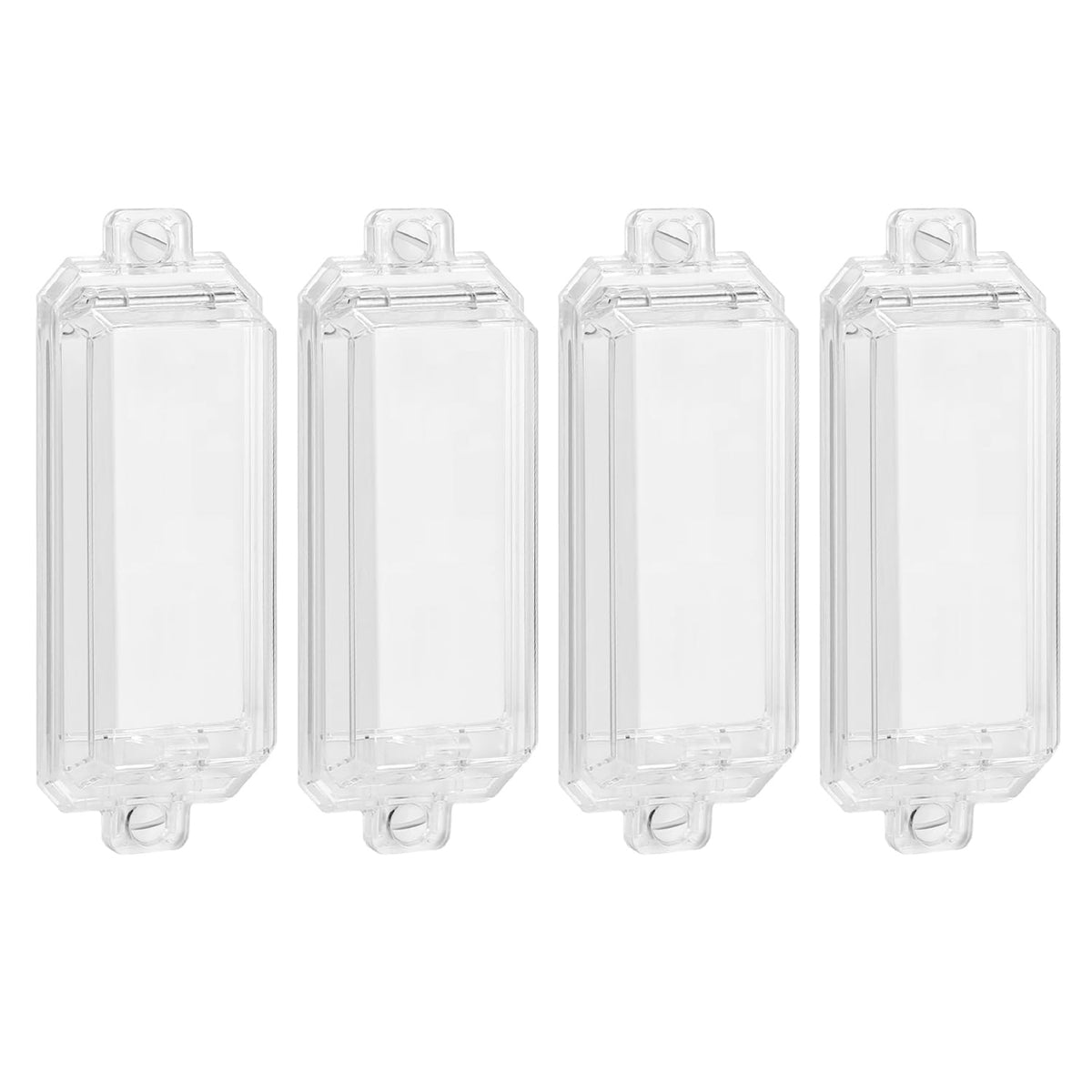 CLYMENE light switch cover guard clear front view showing child-proof protection for rocker switches.
