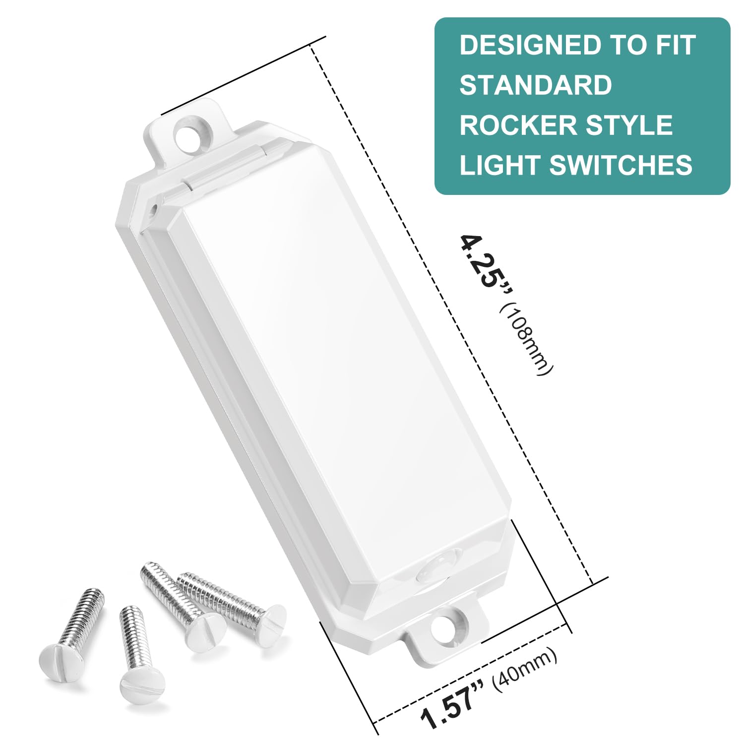 CLYMENE rocker-switch guard showing easy install concept for parents.