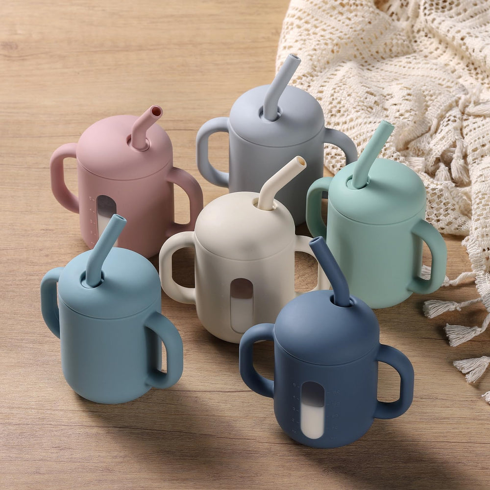 CLYMENE dishwasher-safe silicone cup for quick cleanup after meals.