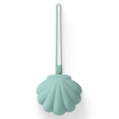 CLYMENE seashell pacifier case front view shows portable, on-the-go accessibility