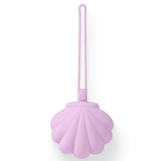 CLYMENE pacifier holder case with seashell silhouette keeps pacifiers clean and accessible.