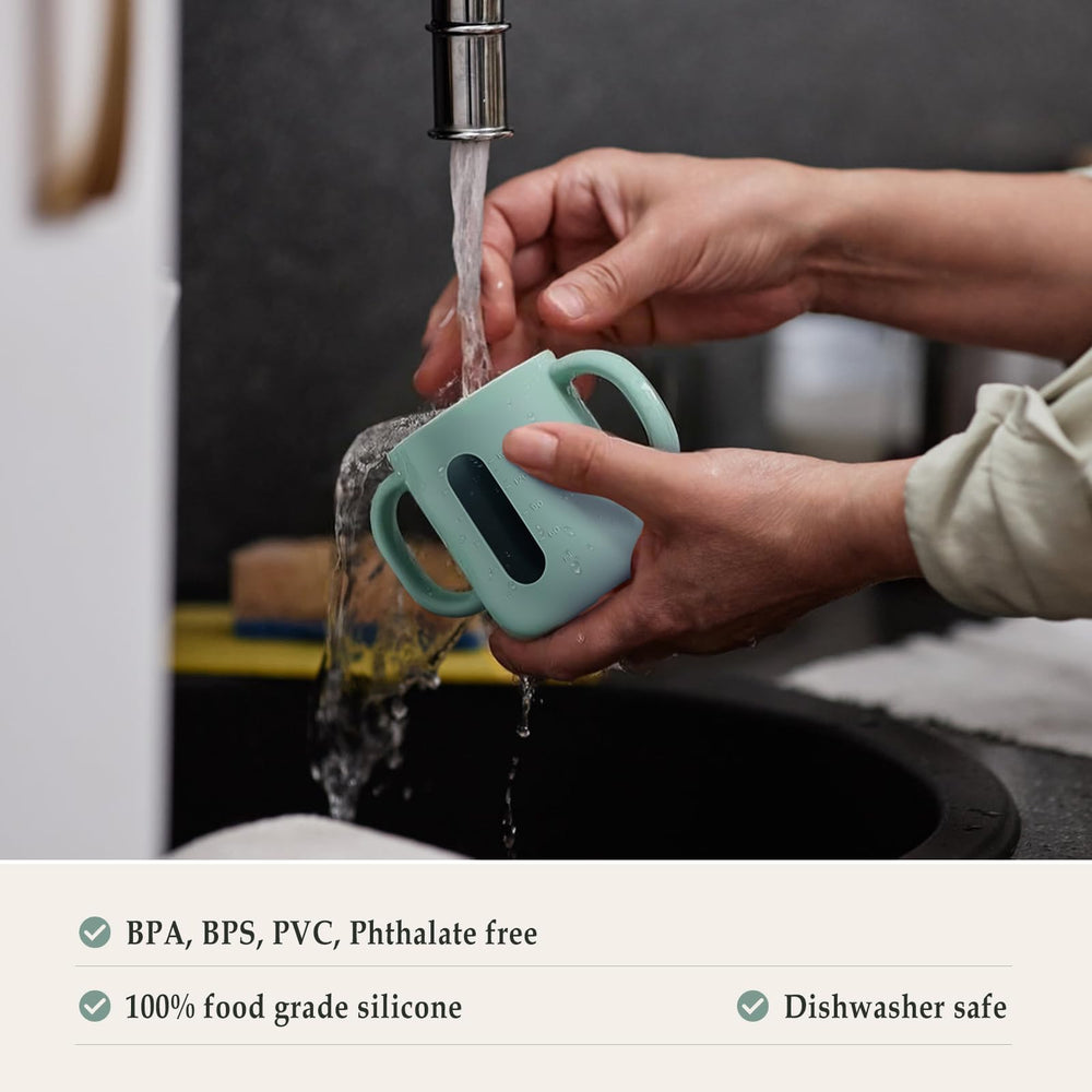 CLYMENE silicone cup with easy-grip handles for toddlers