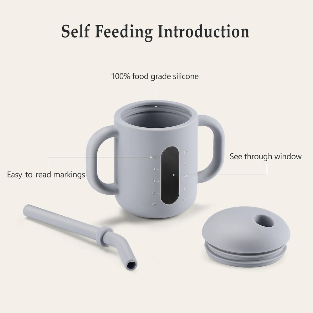 CLYMENE training cup with see-through window showing contents for portion awareness.