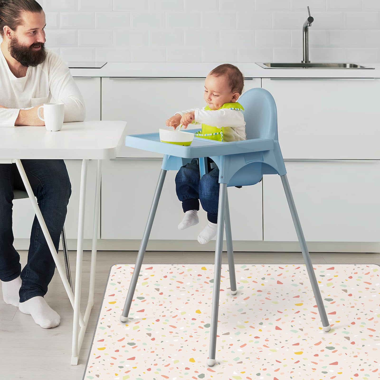Anti-slip backing keeps the mat in place during dining sessions.