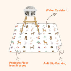 CLYMENE Splat Mat anti-slip backing keeps it secure during feeding.