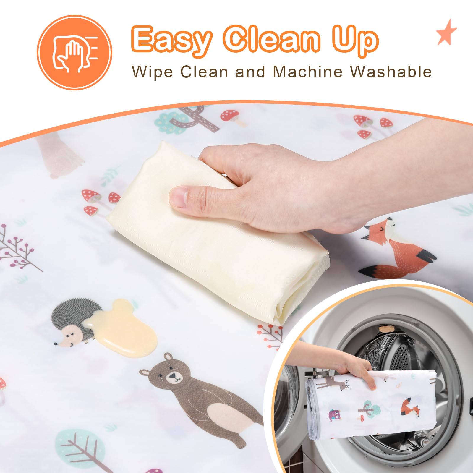 CLYMENE Woodland Tale design adds playful charm to mealtime messes.