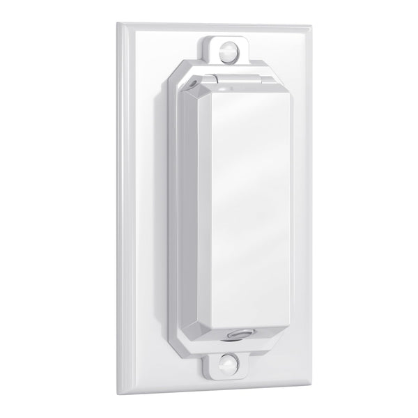 CLYMENE white rocker switch guard protecting against accidental activation.