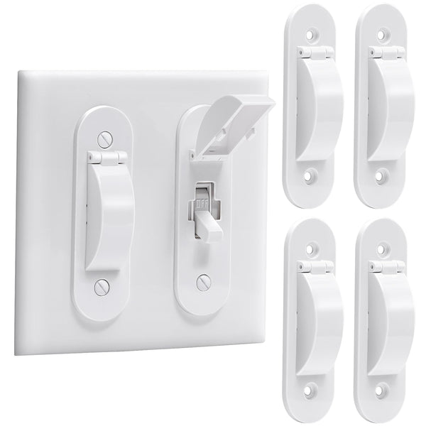 CLYMENE wall switch guard 4-pack in white protects toggles from accidental use
