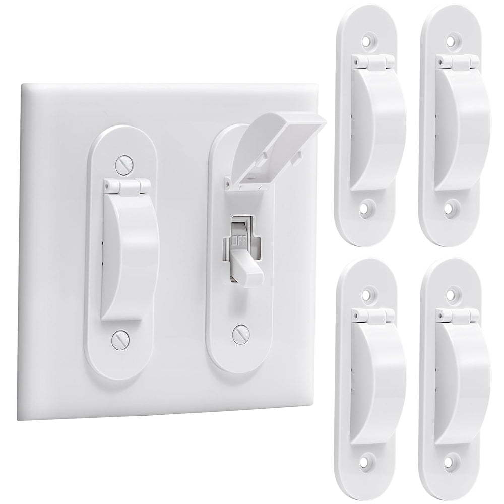 CLYMENE wall switch guard 4-pack in white protects toggles from accidental use