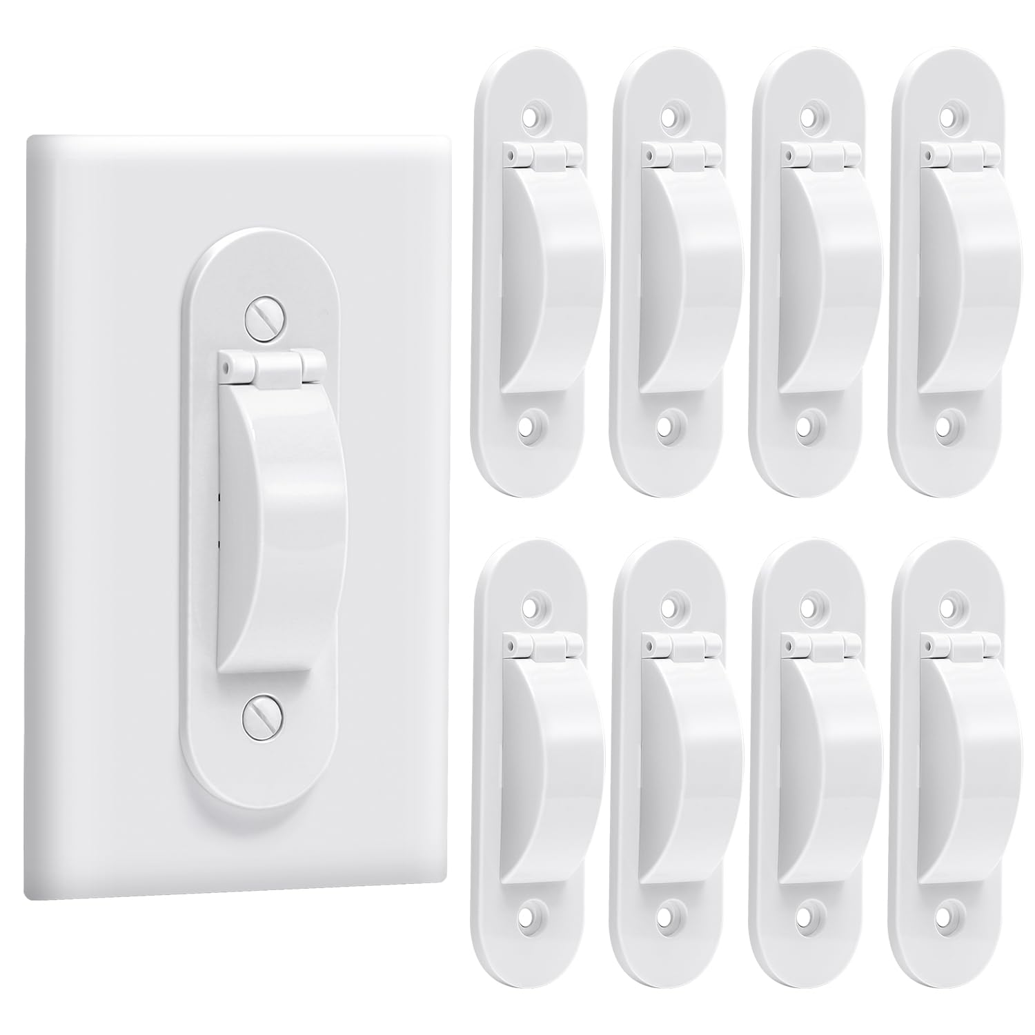 CLYMENE wall switch guard demonstrates the on-off toggle protection.