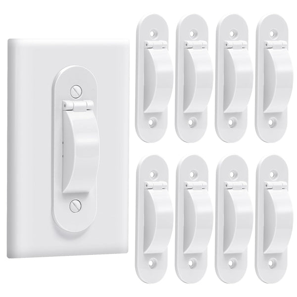 CLYMENE wall switch guard demonstrates the on-off toggle protection.