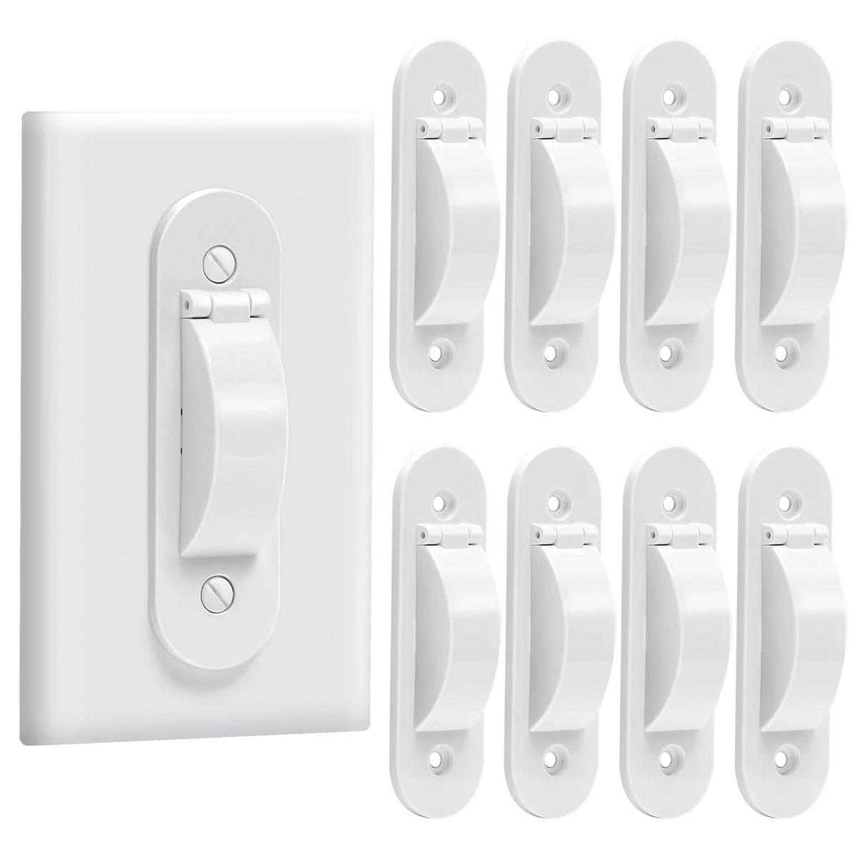 CLYMENE wall switch guard demonstrates the on-off toggle protection.