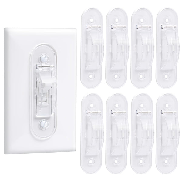 CLYMENE wall switch guard closed protects against accidental power interruptions.