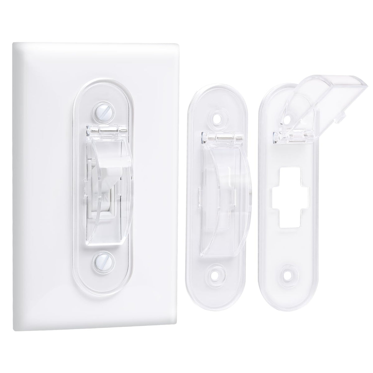 CLYMENE wall switch guard in toggle-style, protects appliances from accidental shutoffs.