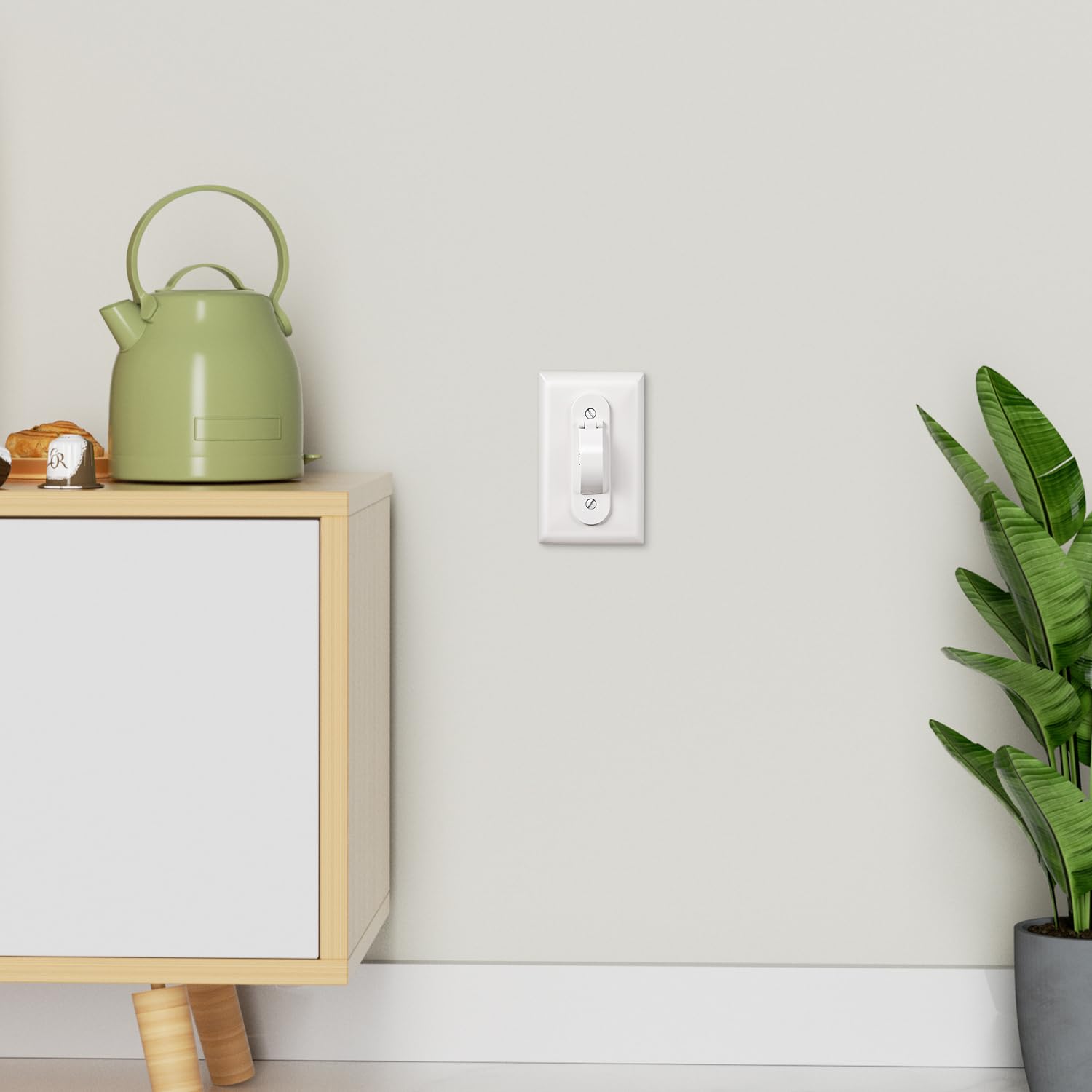 CLYMENE white guard blends with modern interiors while protecting switches