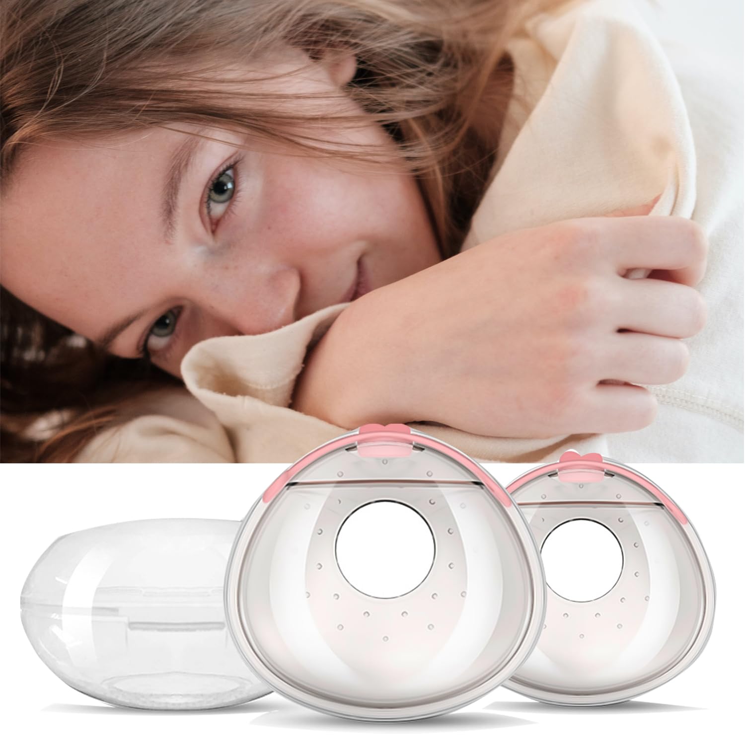 CMBEAR breast shells with milk collector fit discreetly in a bra for day-long comfort