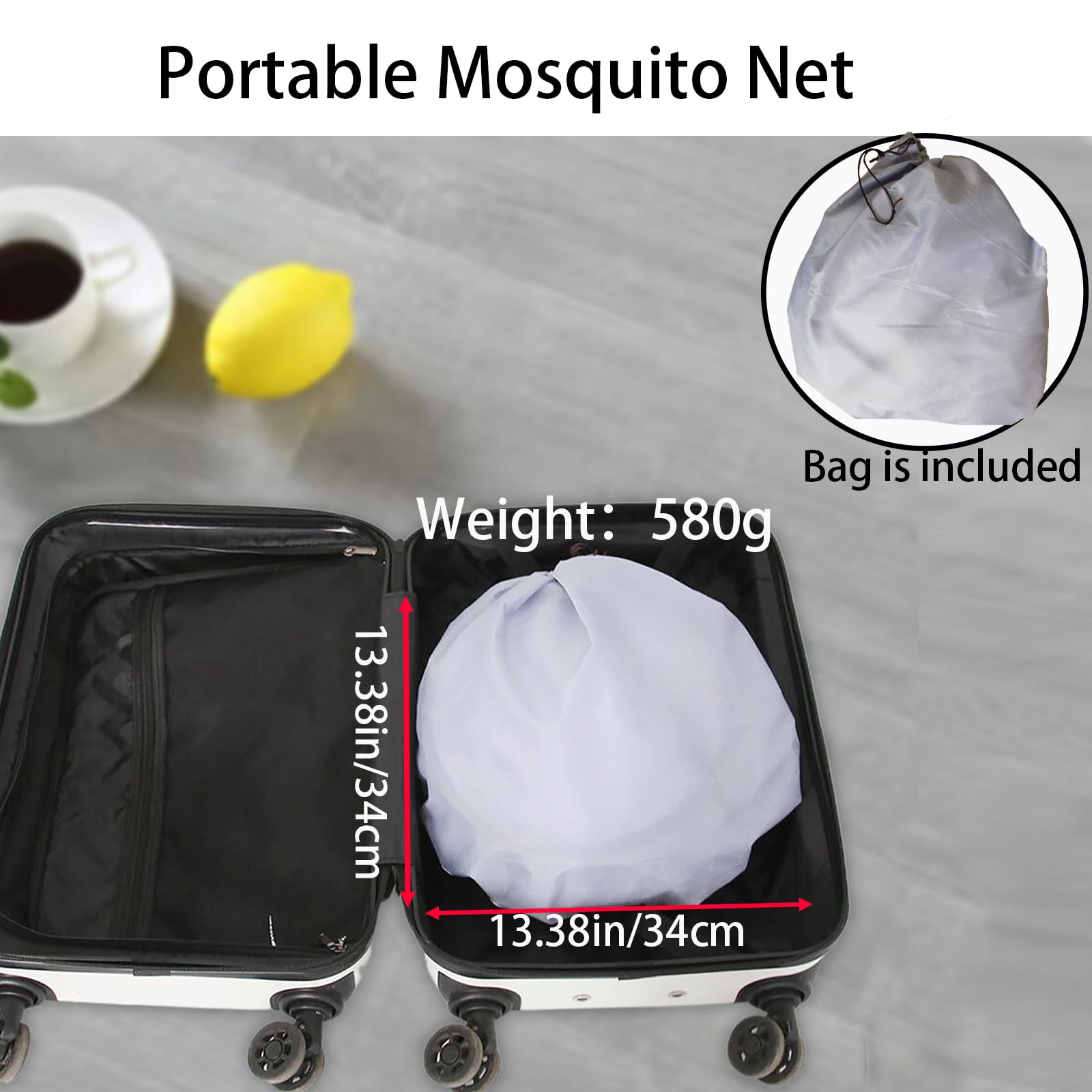 CMINGJ folded mosquito net packs compactly for travel