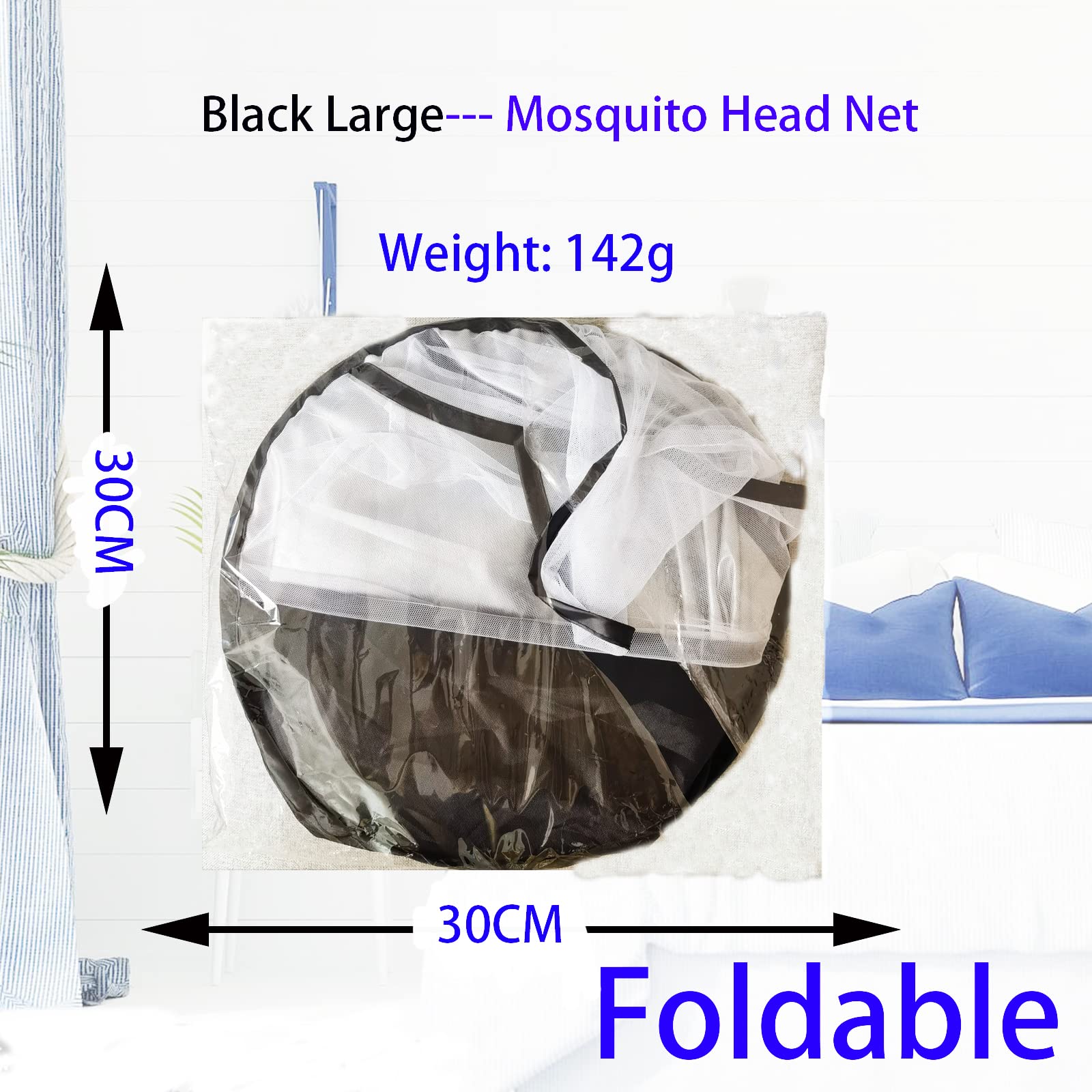 CMINGJ head net attached to camping gear for outdoors.