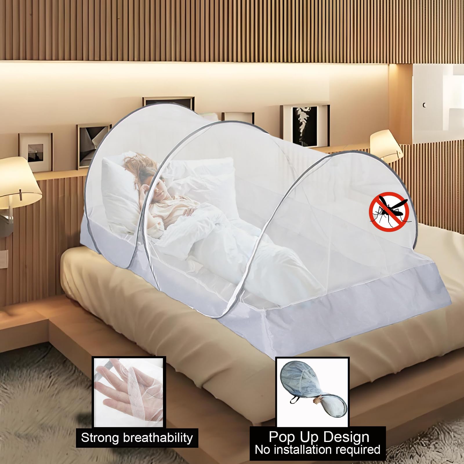 CMINGJ net with side zipper for easy entry and no gaps