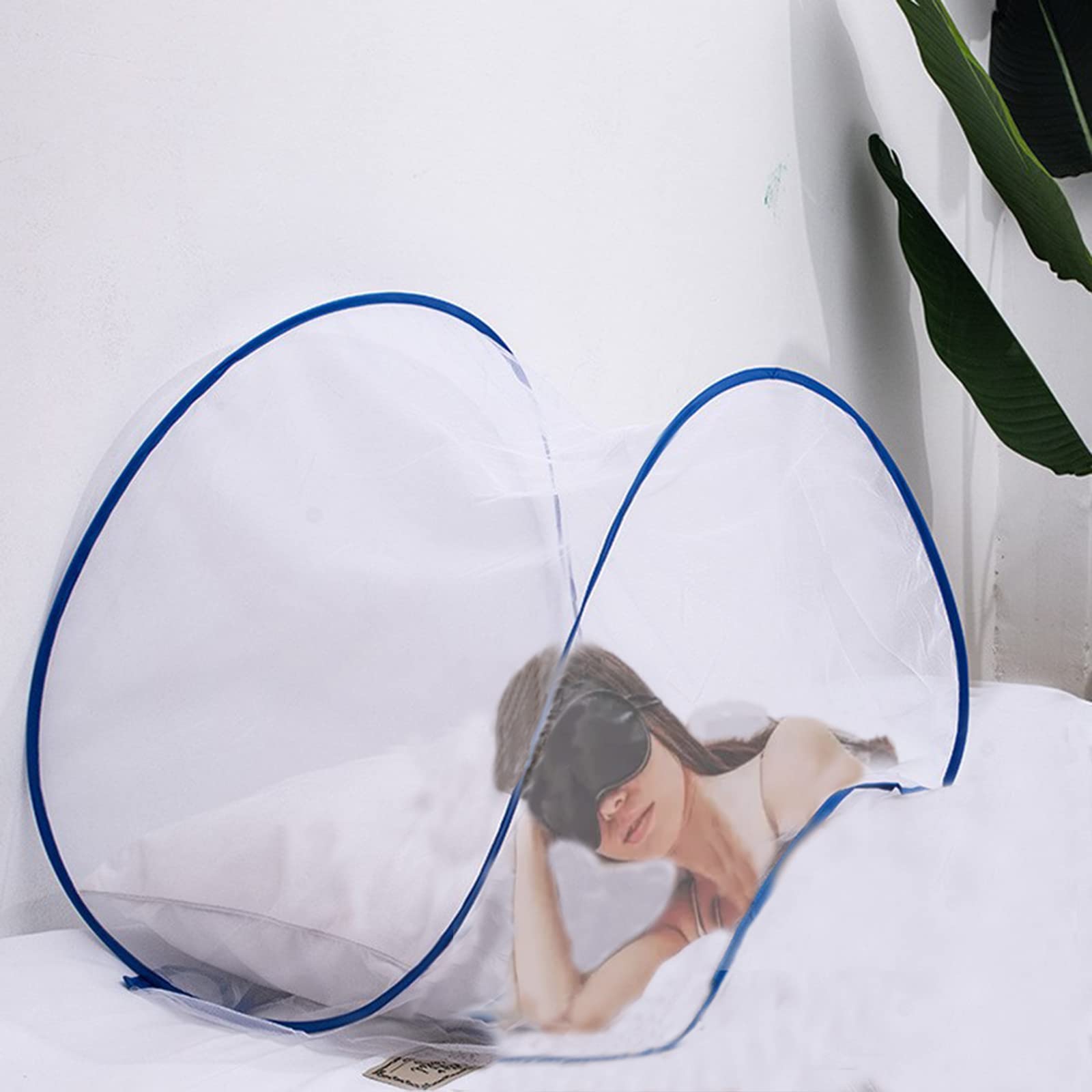 CMINGJ portable mosquito head net shown in compact package for travel