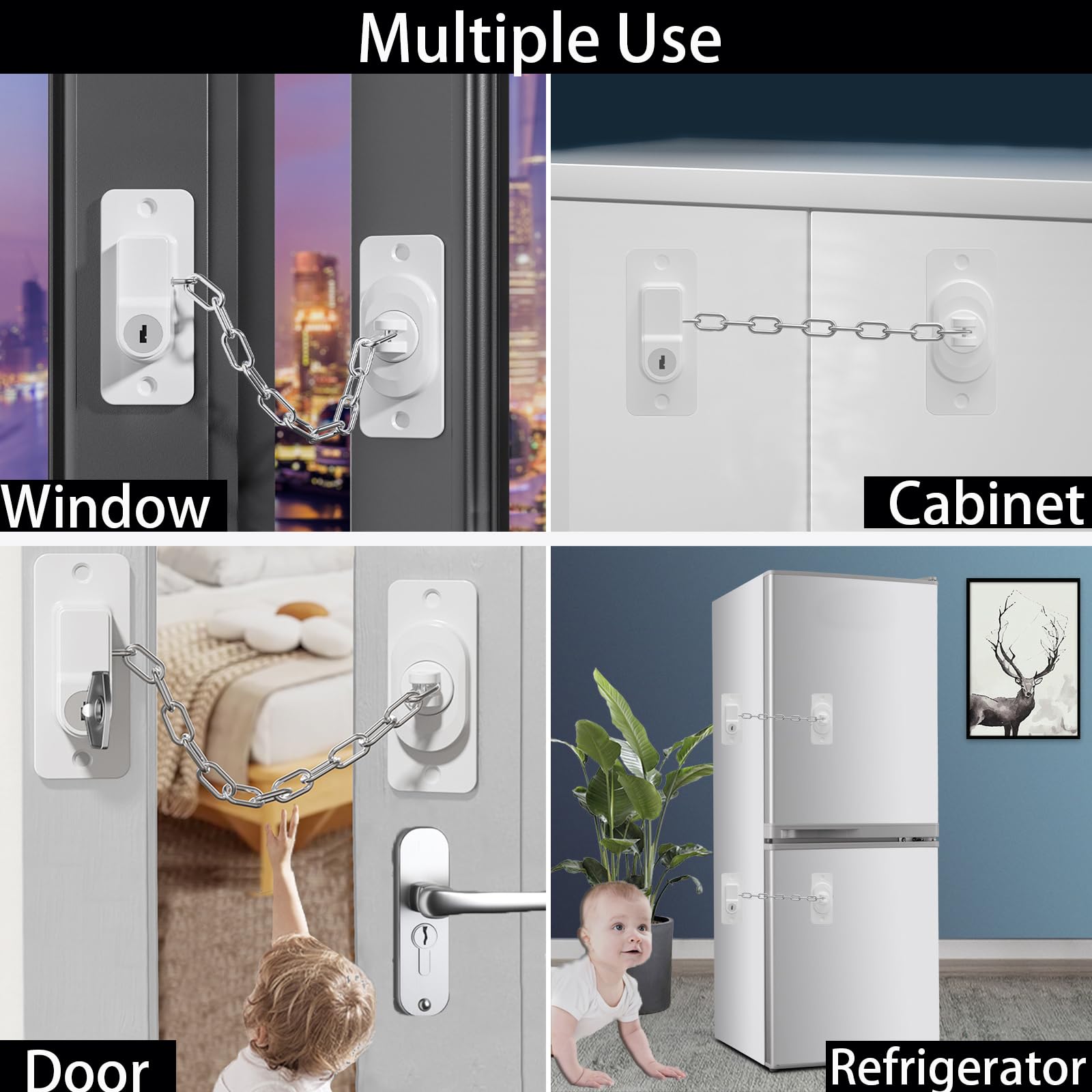 CMINGJ fridge safety lock securing a fridge door example