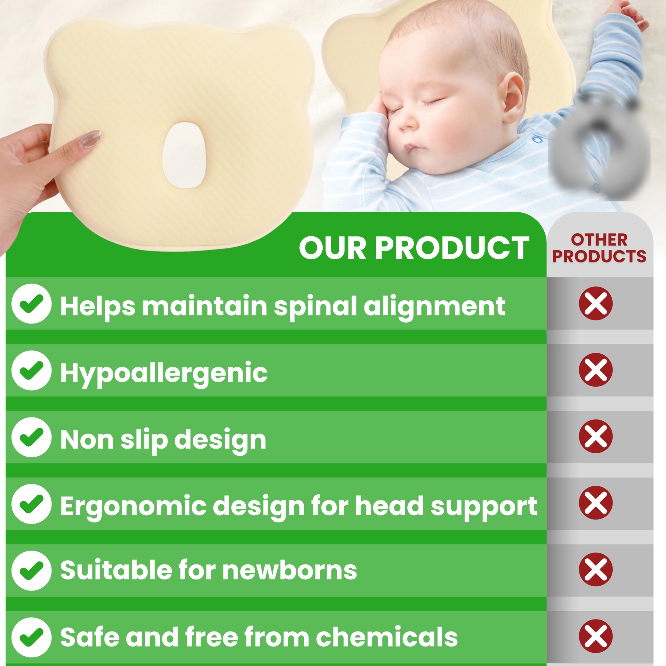 Skin-friendly, chemical-free materials ensure gentle use