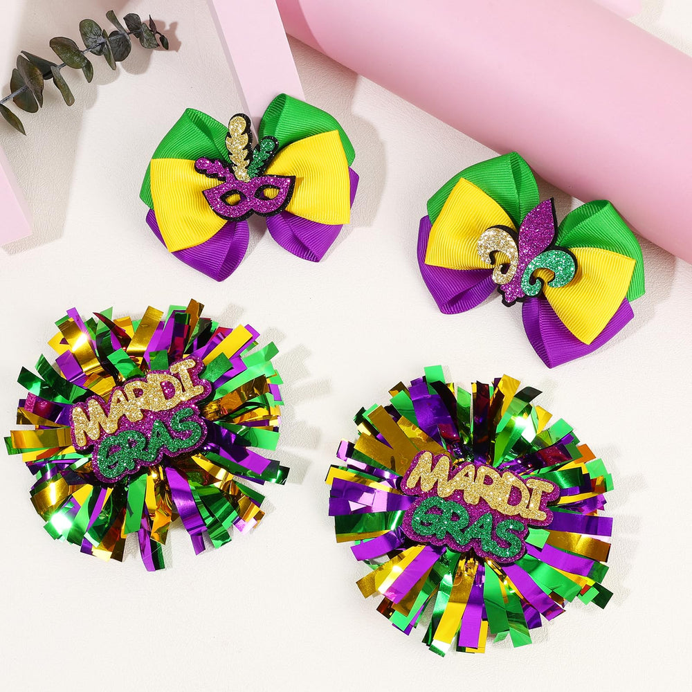 CN Mardi Gras hair accessories perfect for parades and photos