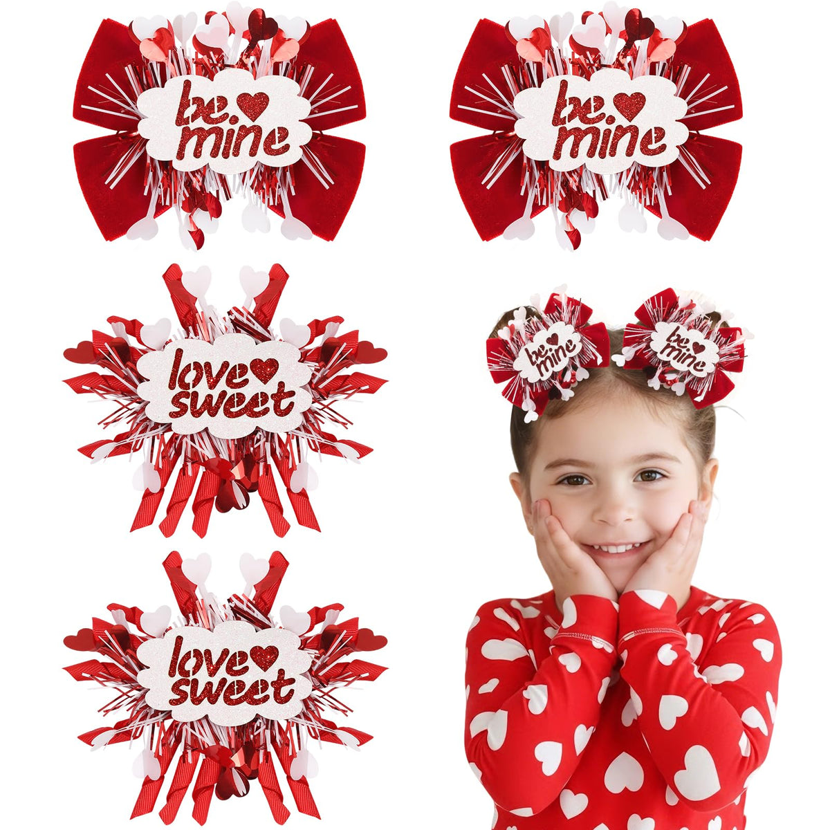 CN Valentines bows with heart design for festive outfits and photo-ready moments