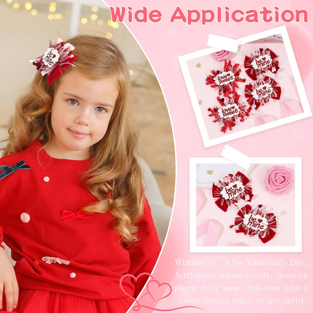 CN Valentines bows with sturdy metal clips keep hair secure