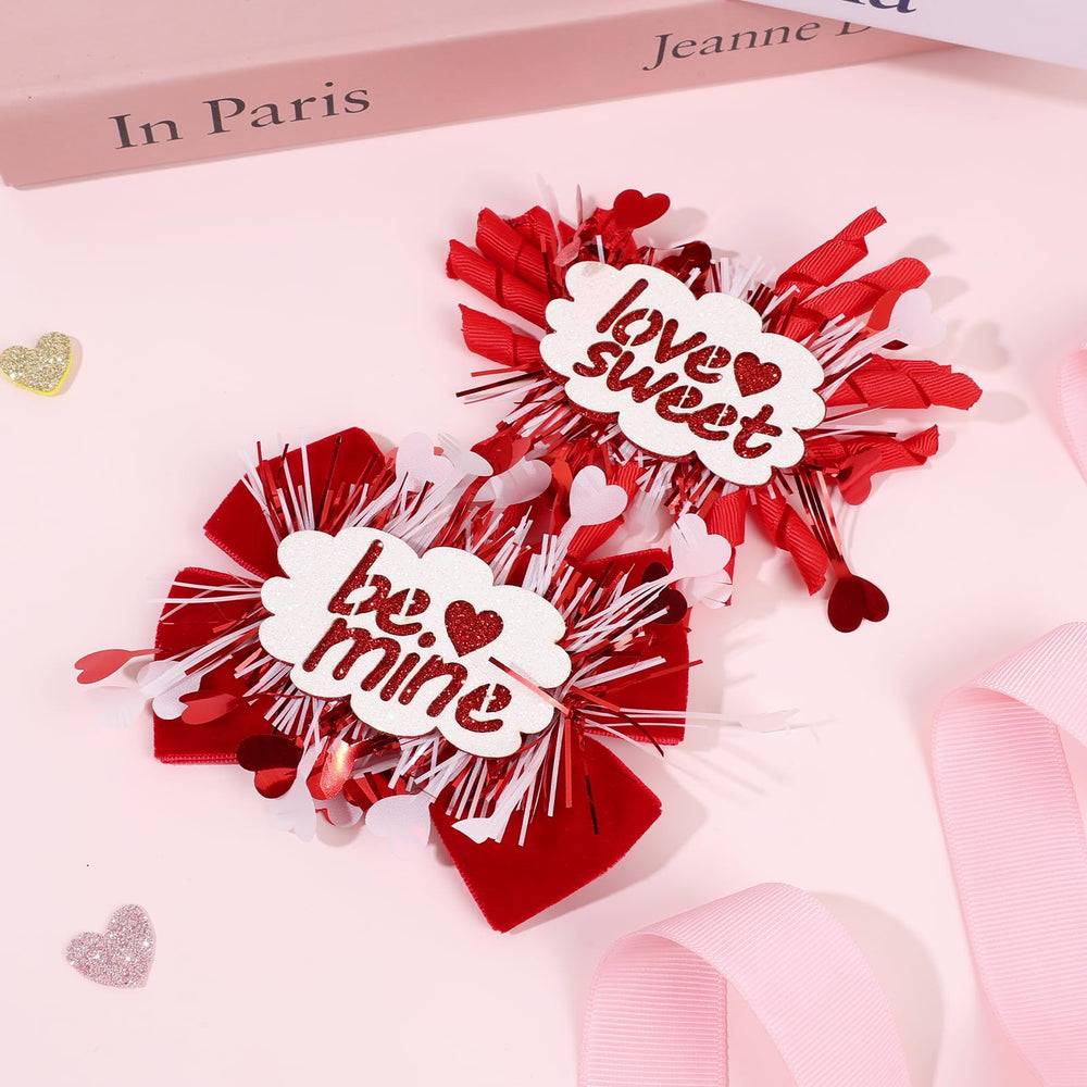 CN Valentines bows on ponytail or hairstyle for charming everyday looks