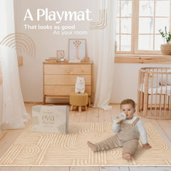 Co-Toddlery play mat in 67x48 size creates space for crawling.