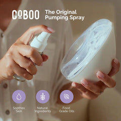 CoBoo pumping spray applied on shields helps create a cleaner seal during pumping