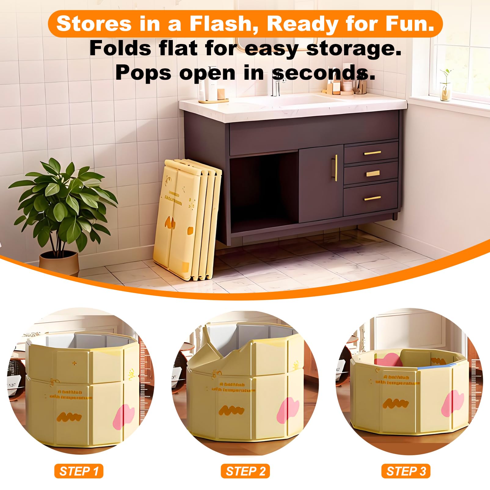 Durable, leak-proof PVC panels keep the tub stable and watertight