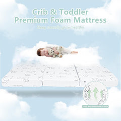 Cocellona dual-firmness memory foam blue-side offers a softer surface for toddlers.