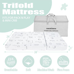 Cocellona dual-firmness memory foam white-side for babies' firmer support.