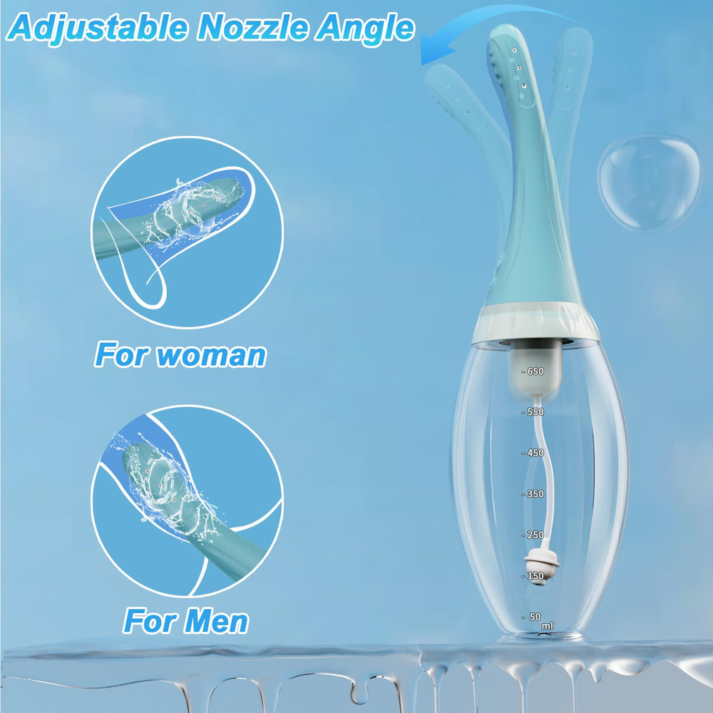 Cocenissy adjustable nozzle angle adapts to anatomy for comfortable insertion and targeted rinsing
