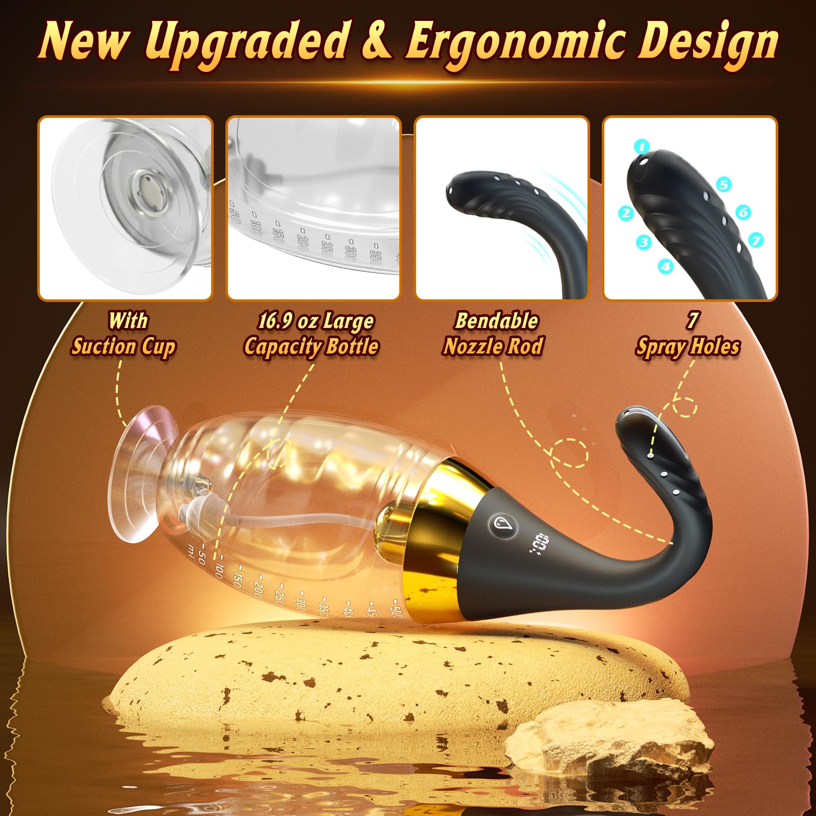 Cocenissy remote-control douche with adjustable speeds for customizable cleansing