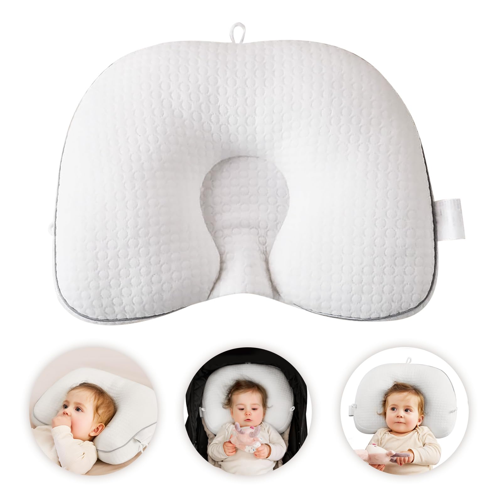 Cococu baby head pillow with upgraded ergonomic contour for car seat comfort.