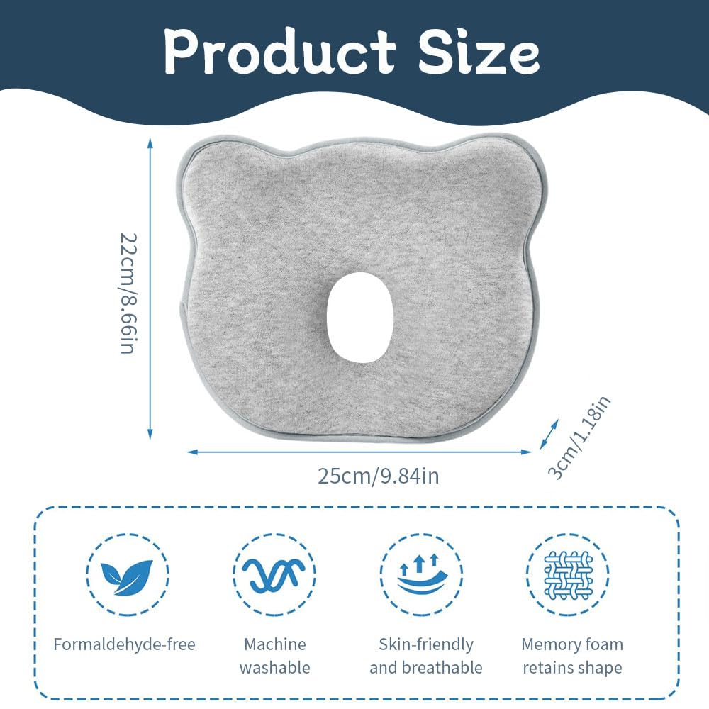 Cococu memory foam baby pillow crib-use provides gentle head alignment during naps.
