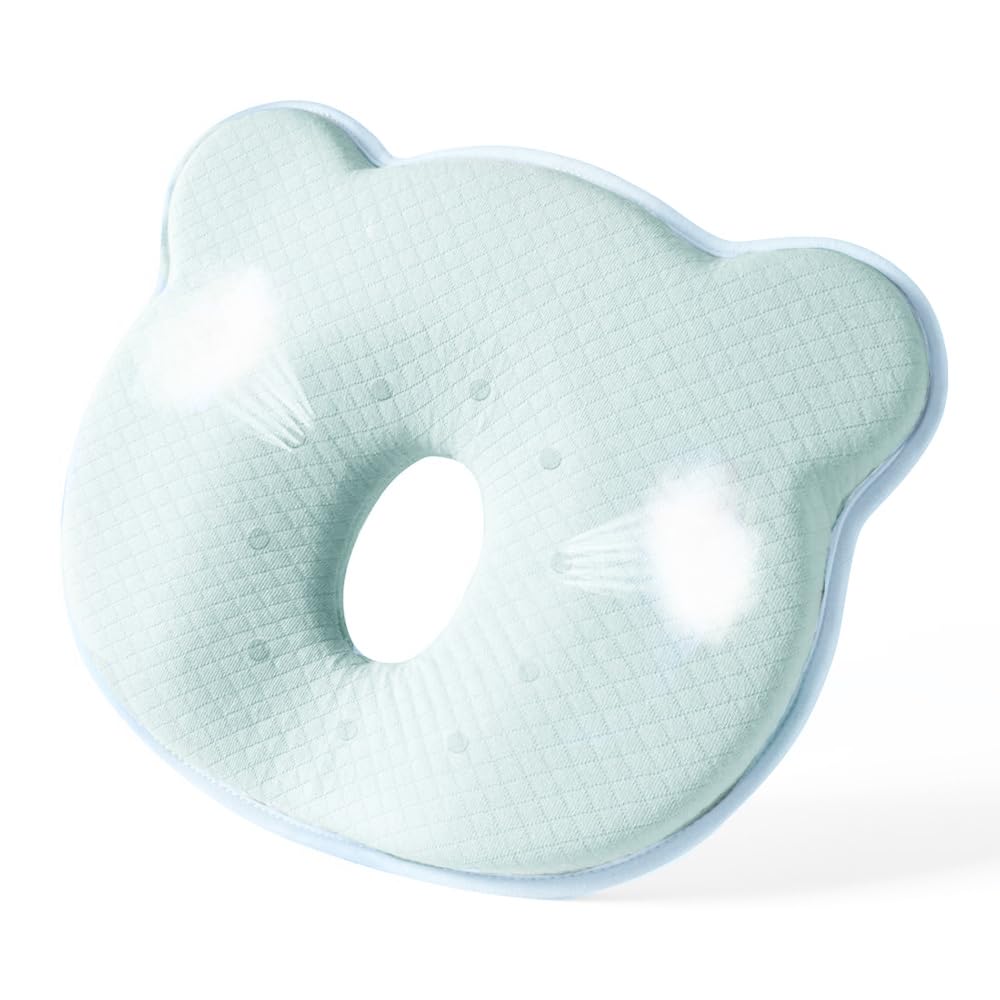 Cococu memory foam baby pillow supports newborn heads for crib sleep