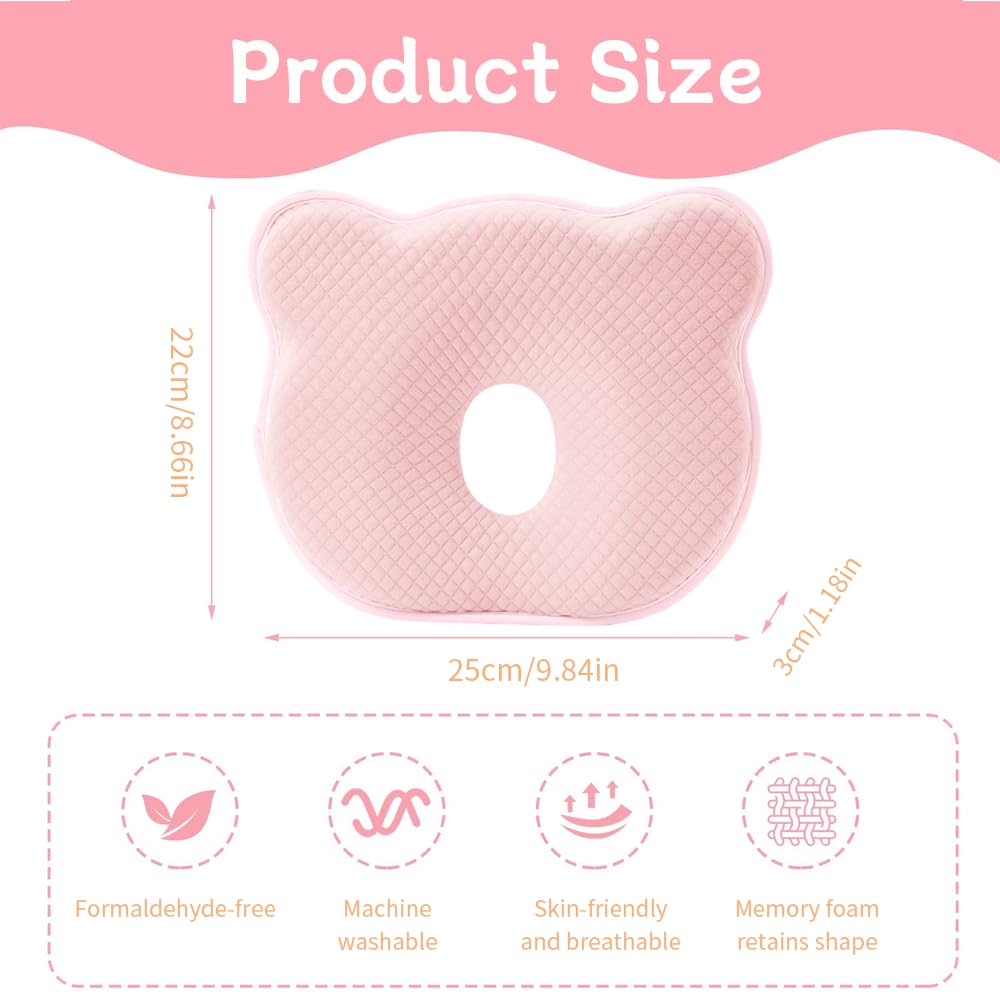 Cococu newborn head pillow on crib scene demonstrating early head shape support.