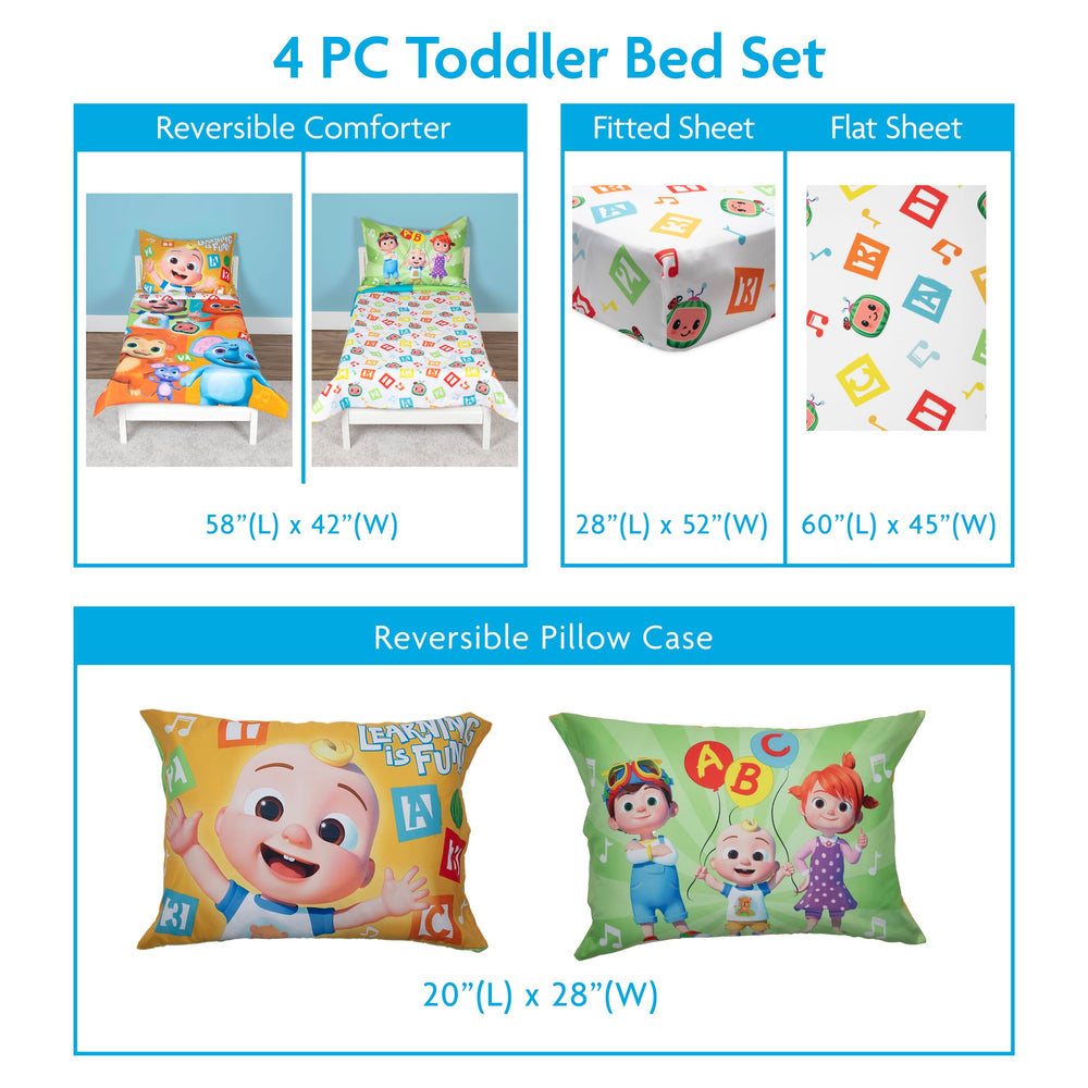 CoComelon Learning is Fun room-ready set coordinates quickly with sheets