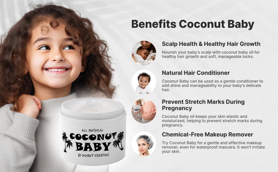 Organic base oils: coconut, sunflower, and grape seed in Coconut Essentials