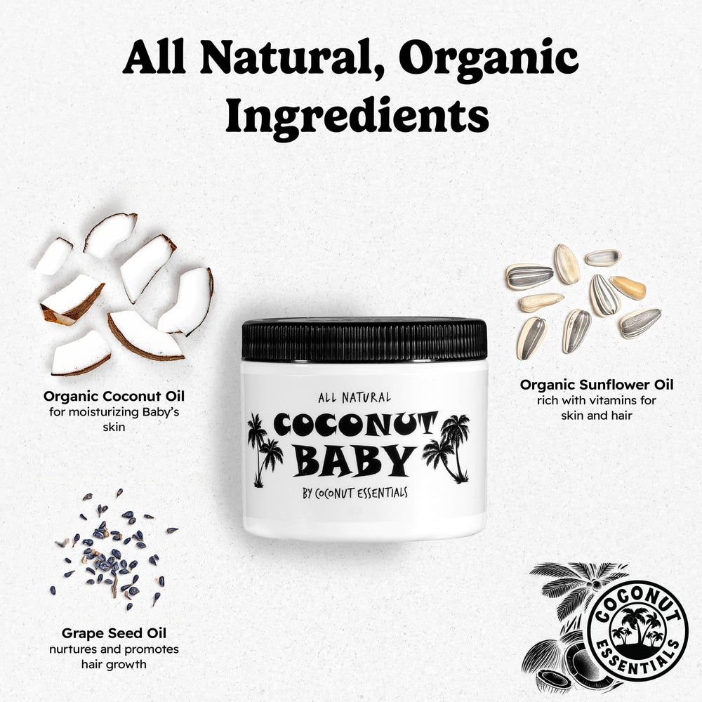 Coconut Essentials newborn hair growth and scalp nourishment.