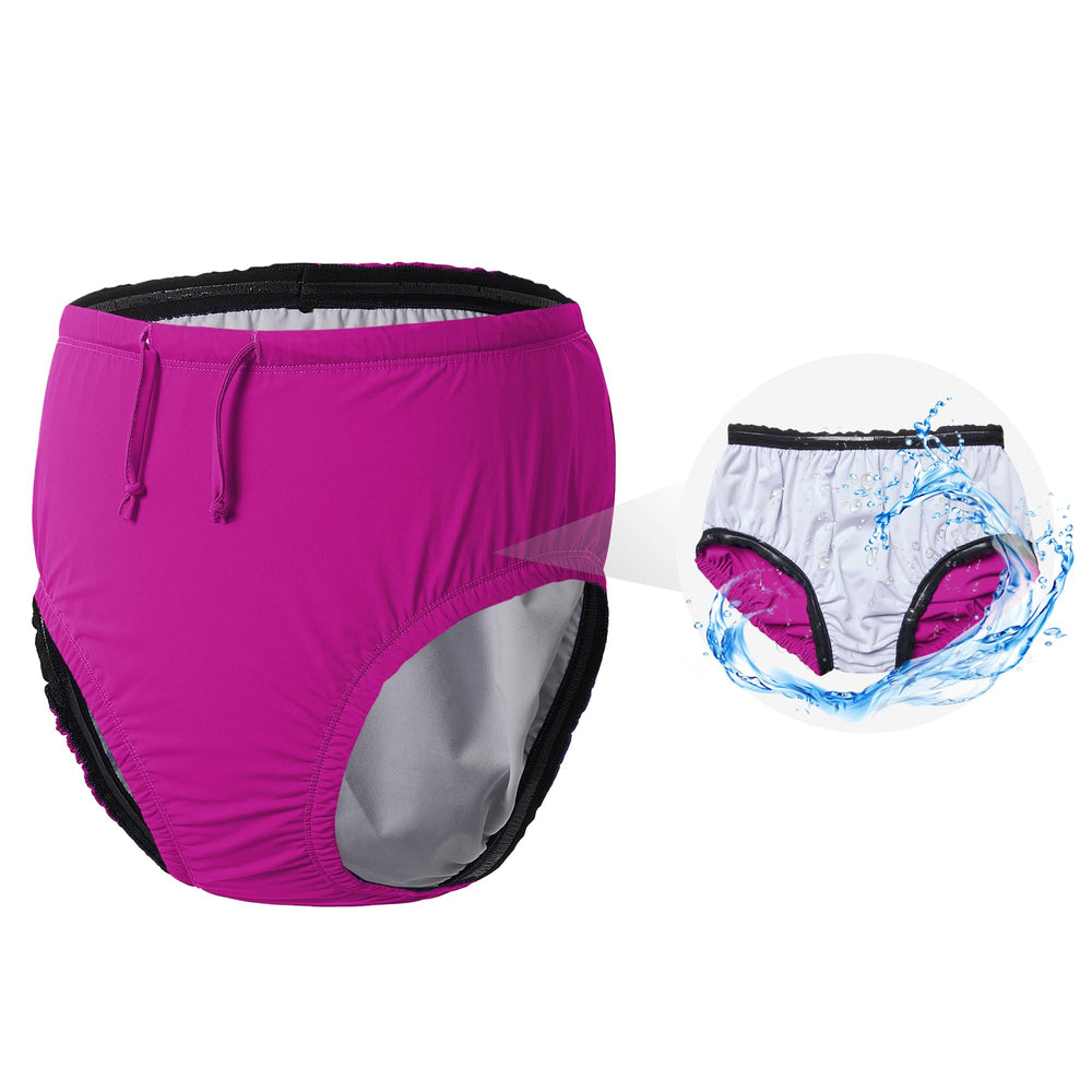 Codida pink adult reusable swim diaper front view for comfortable, leak-free swimming.