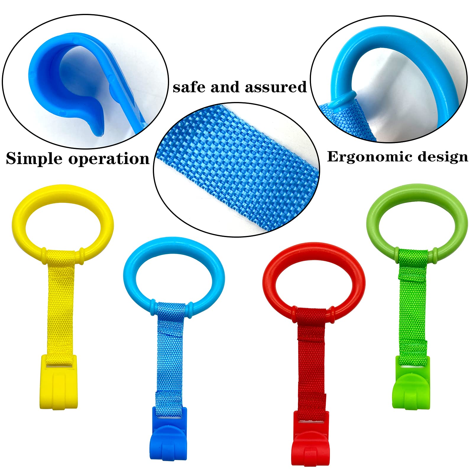 Codree red pull up rings encourage early walking attempts with comfy grips.